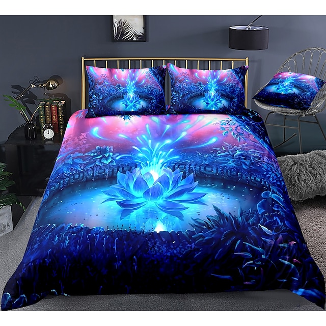  3D Floral Prin Duvet Cover Bedding Sets Comforter Cover with 1 Duvet Cover or Coverlet，1Sheet，2 Pillowcases for Double/Queen/King(1 Pillowcase for Twin/Single)