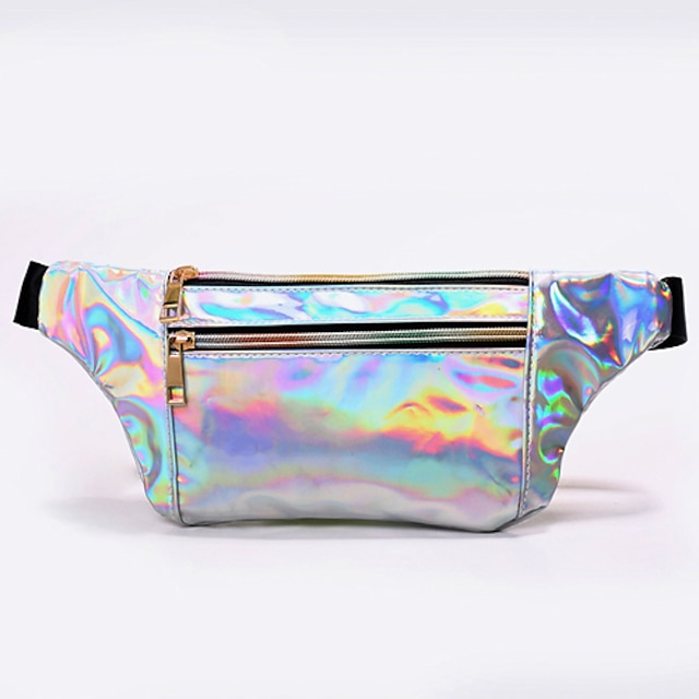  Unisex Hüfttasche Schultertasche aus Sling PU-Leder Outdoor Täglich Knöpfe Glatt Silber Schwarz Purpur