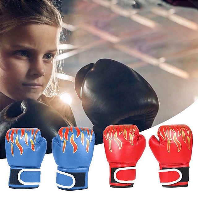  Boxing Bag Gloves Boxing Training Gloves Boxing Gloves For Boxing Mixed Martial Arts (MMA) Full Finger Gloves Protective Leather Kid's Men's - Black Red Blue
