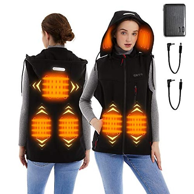  upgrade heated vest with 5000mah battery,usb charging electric lightweight heating jacket washable adjustable size for women men winter outdoor hiking motorcycle hunting