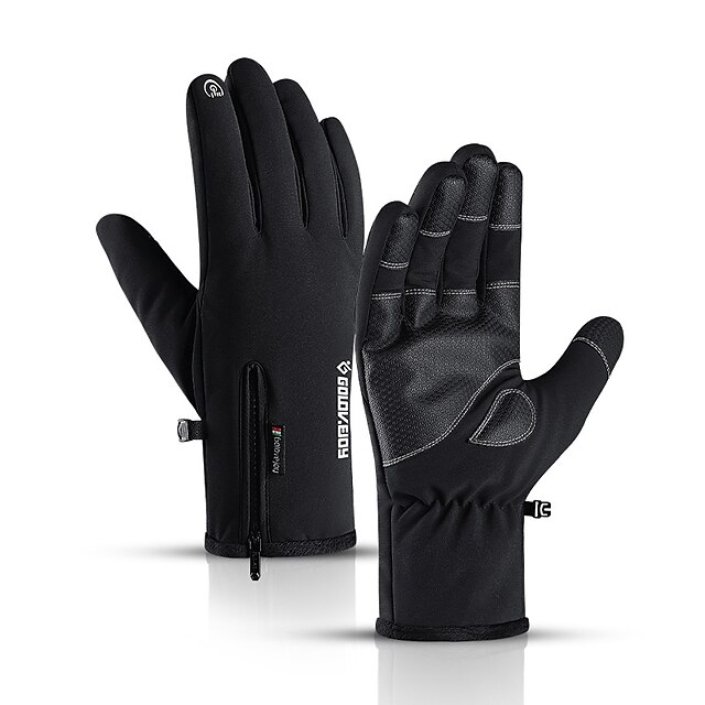  Men's Women's Winter Outdoor Waterproof Skidproof Protective Durable Black Gray for Camping / Hiking Ski / Snowboard Climbing / Full Finger Gloves