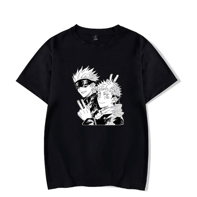  Inspireret af Jujutsu Kaisen Yuji Itadori Cosplay kostume T-shirt Polyester / bomuldsblanding Grafiske tryk Printer Harajuku Grafisk T恤衫 Til Dame / Herre