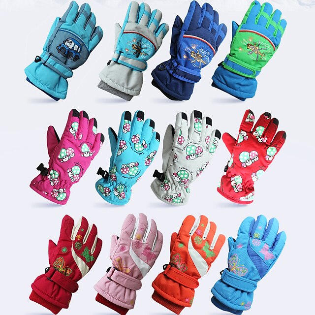  Ski Gloves Boys' Girls' Kid's Snowsports Full Finger Gloves Winter Warm Canvas Ski / Snowboard