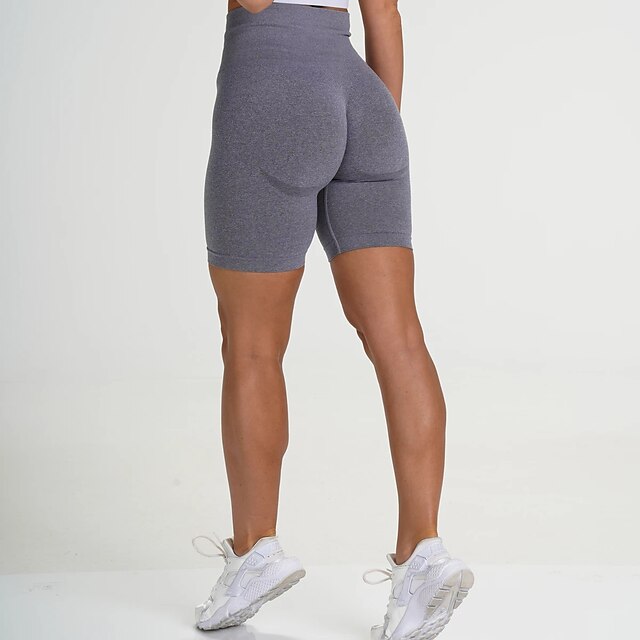  Mujer Pantalones cortos de yoga Alta cintura Bermudas Control de barriga Levantamiento de tope Púrpula Claro Negro Verde Yoga Aptitud física Entrenamiento de gimnasio Deportes Ropa de Deporte Pitillo