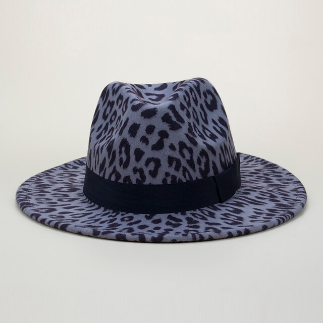  Men's Fedora Hat Party Street Holiday Yellow Gray Leopard Pure Color Hat / Women's / Fall / Winter / Unisex / Sun Hat
