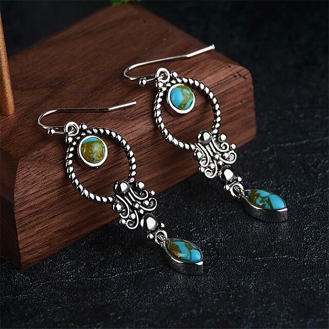  1 Pair Hoop Earrings Earrings Women's Street Gift Date Classic Copper Silver-Plated Fashion