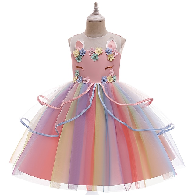  Kinder Wenig Mädchen Kleid Regenbogen Schleife Purpur Rosa Weiß Midi Ärmellos nette Art Kleider Normale Passform Baby