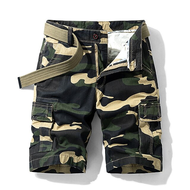  Hombre Pantalones cortos cargo de senderismo Pantalones cortos de senderismo camuflaje Militar Verano Al aire libre 12