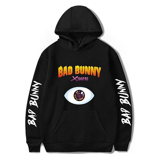  Inspired by bad bunny Cosplay Cosplay Costume Hoodie Polyester / Cotton Blend Graphic Printing Harajuku Graphic Hoodie For Women's / Men's