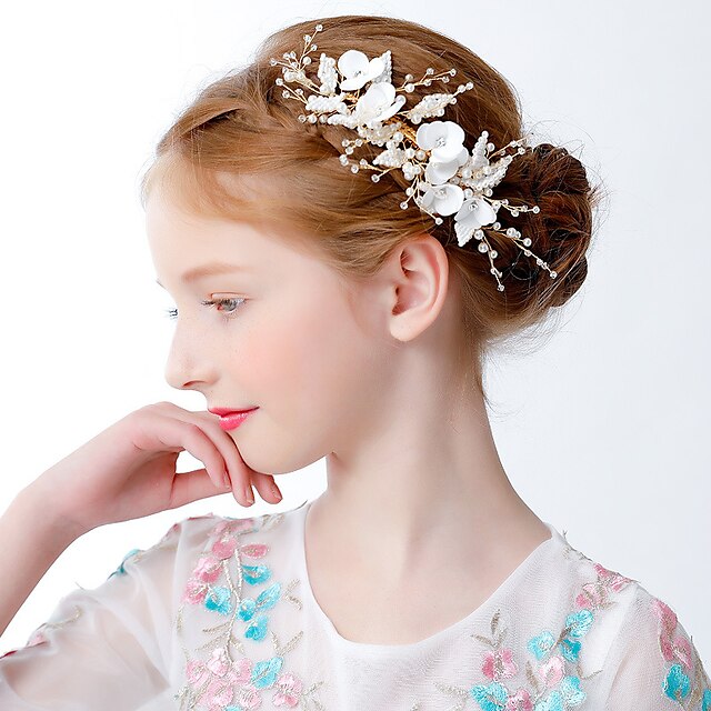  barn / småbarn jente prinsesse kjole tilbehør krone blomsterjente bryllupskjole hår tilbehør sideklipp krans jenter bursdag ytelse hodeplagg