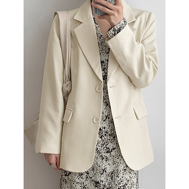  Damen Blazer Schnalle Solide Anzüge Mantel Alltagskleidung Frühling Sommer Standard Einreiher - 1 Knopf Jacken Rosa