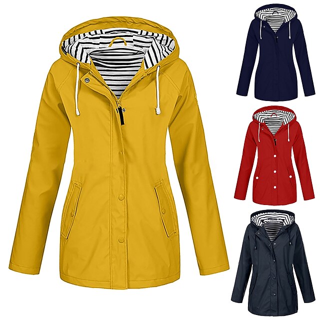  Women's Hoodie Jacket Hiking Windbreaker Outdoor Windproof Quick Dry Lightweight Breathable Outerwear Parka Trench Coat Camping / Hiking Hunting Fishing Purple Yellow Blue Pink Grey