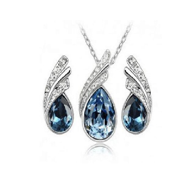  Kristallschmuck Großhandel Yiwu kleinen Schmuck heiß verkaufen Kristall Halskette Ohrring Set-Floating