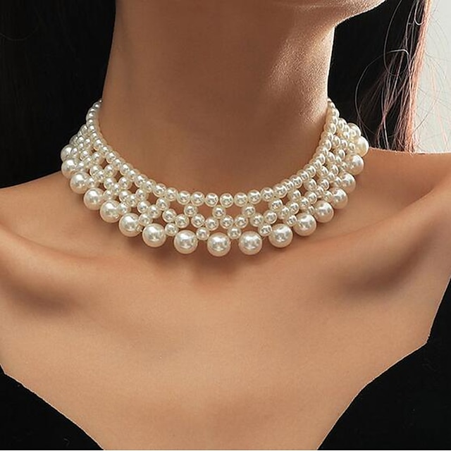  1 Stück Halsketten Damen Geburtstag Festival Künstliche Perle