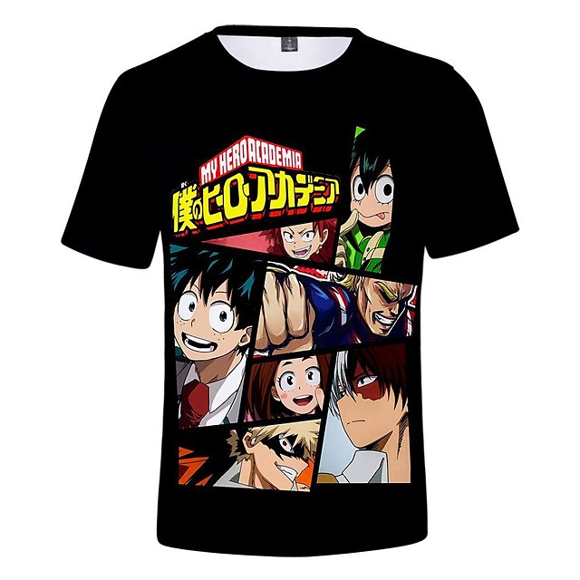  My Hero Academia / Boku No Hero Cosplay Cosplay kostyme T-skjorte Anime Grafisk Printer Harajuku Graphic T-Trøye T skjorte Til Herre Dame Voksne