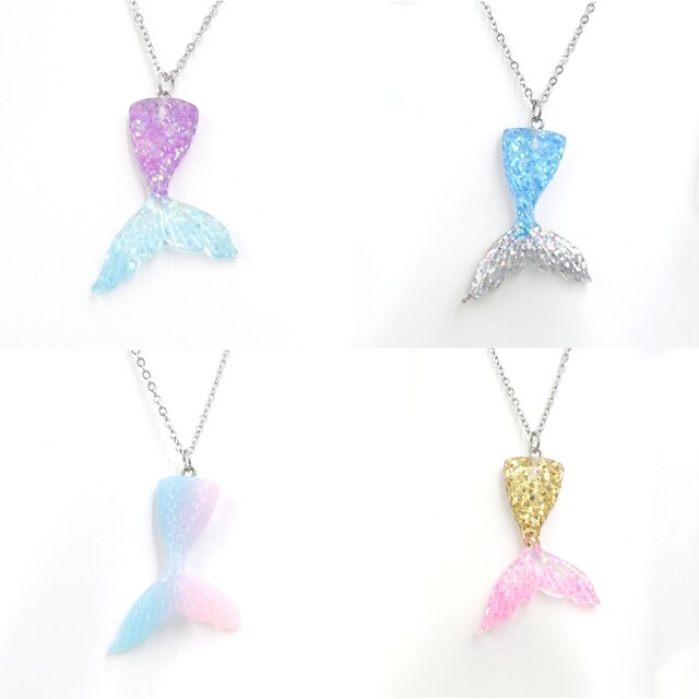  1pcs Kids / Toddler Active / Sweet Girls' Blue Holiday Fairytale Theme Color Block Necklace Polyester Blue / Purple / Gold One-Size / Children's Day