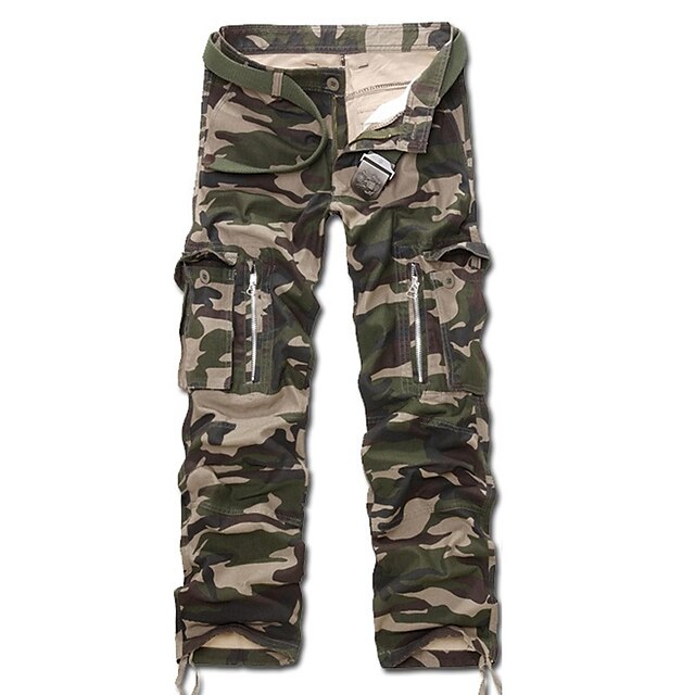  Men's Hunting Pants Tactical Cargo Pants Hiking Pants Trousers Fall Spring Ventilation Quick Dry Breathable Wearproof Elastane Cotton Solid Colored for Digital Desert Army Green Camouflage S M L XL