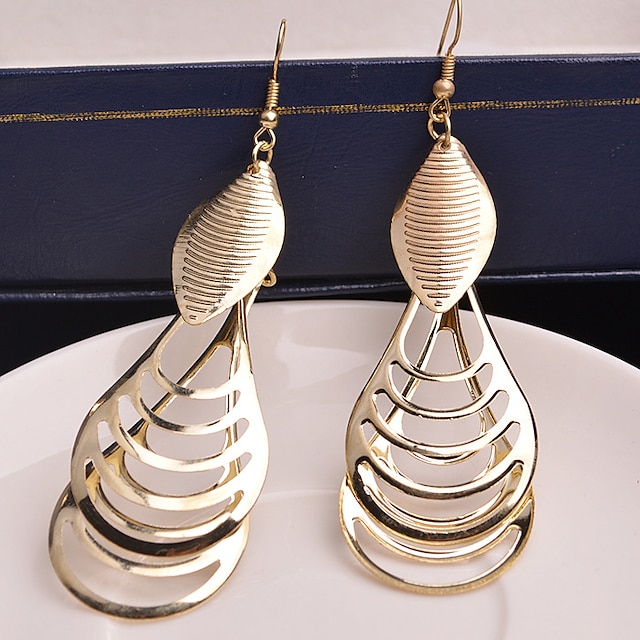  1 Paar Tropfen-Ohrringe Ohrringe baumeln Damen Festival Mehrlagig Aleación