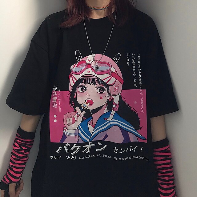  Gothique Cosplay Costume de Cosplay Manches Ajustées Anime Imprime Harajuku Art graphique Kawaii Tee-shirt T-shirt Pour Homme Femme Adulte