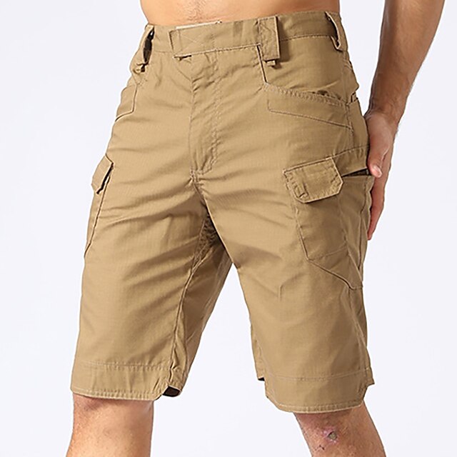  Men's Cargo Shorts Hiking Cargo Shorts Hiking Shorts Summer Quick Dry Breathable Sweat wicking Wear Resistance Solid Colored Bottoms for Camping / Hiking Hunting Fishing Dark Khaki CP camouflage