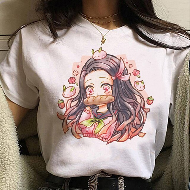  Inspirado por Matador de demônios Fantasias Combinação Poliéster / Algodão Anime Desenho Harajuku Arte Gráfica Kawaii Imprimir Camiseta Para Homens / Mulheres