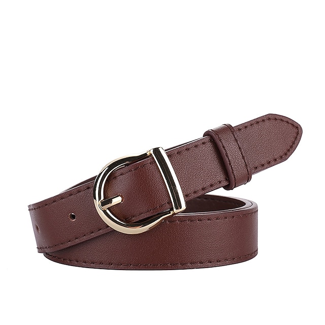  Genuine Leather Belt  Solid Color for Daily Use