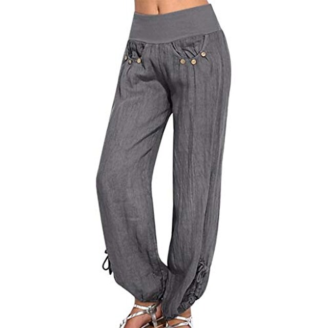  listha casual soft yoga sarouel femme taille haute sport pantalon ample ample d gris