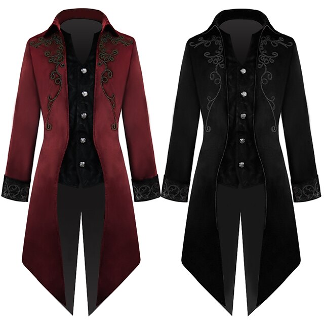  Punk & Gothic Medieval Party Costume Masquerade Outerwear Prince Movie / TV Theme Costumes Nobleman Men's Christmas Party Festival Adults' Coat All Seasons