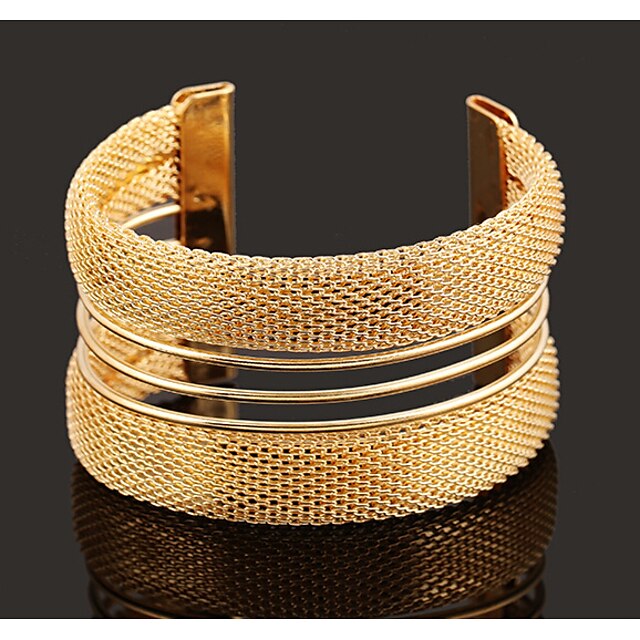  Women's Classic Cuff Bracelet Stylish Fashion Alloy Bracelet Jewelry Gold For Anniversary Date Birthday Festival