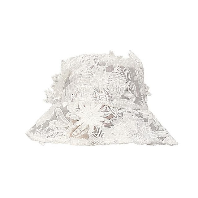  Women's Bucket Hat Flower Street Dailywear Sports Outdoor Black White Pure Color Hat / Winter / Spring