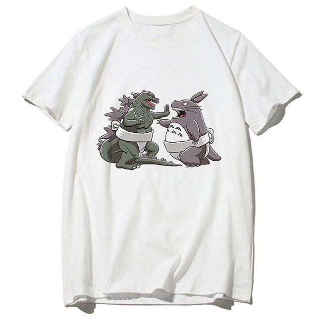  Inspirado por Totoro Fantasias Combinação Poliéster / Algodão Anime Desenho Harajuku Arte Gráfica Kawaii Imprimir Camiseta Para Homens / Mulheres