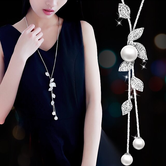  japon et corée du sud glands mode sauvage longue chaîne de chandail femmes mode veulent définir des feuilles de diamant simples perles