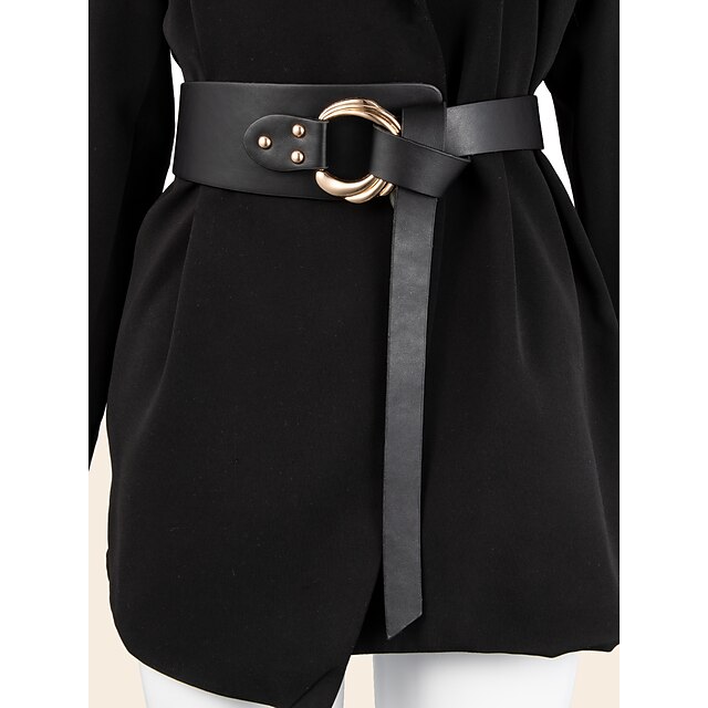  Mujer Cinturón Ancho Negro Uso Diario Festivos Cita Vestido Cinturón Color puro / Otoño / Invierno / Primavera / Verano / Legierung