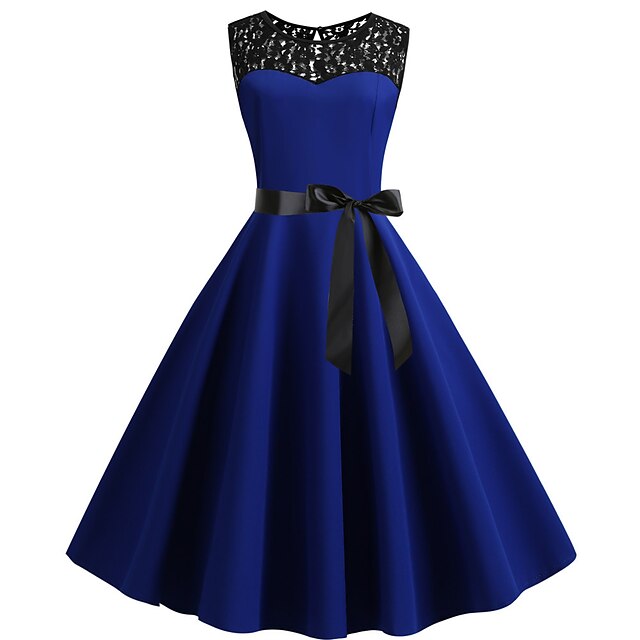  Retro Vintage Hepburn Cocktailkleid Vintage-Kleid Kleid Flare-Kleid Audrey Hepburn Damen Erwachsene Jacquard Cosplay Kostüm A-Linie Normal Karneval Casual Kleid Kleid Ganzjährig