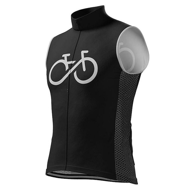  21Grams Men's Sleeveless Cycling Jersey Bike Jersey Top with 3 Rear Pockets Breathable Quick Dry Moisture Wicking Mountain Bike MTB Road Bike Cycling White Black Spandex Polyester Graphic Patterned
