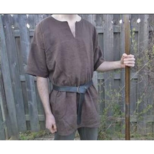  Warrior Punk & Gothic Medieval Renaissance 17th Century Blouse / Shirt Men's Costume Green / Brown / Navy Blue Vintage Cosplay Party
