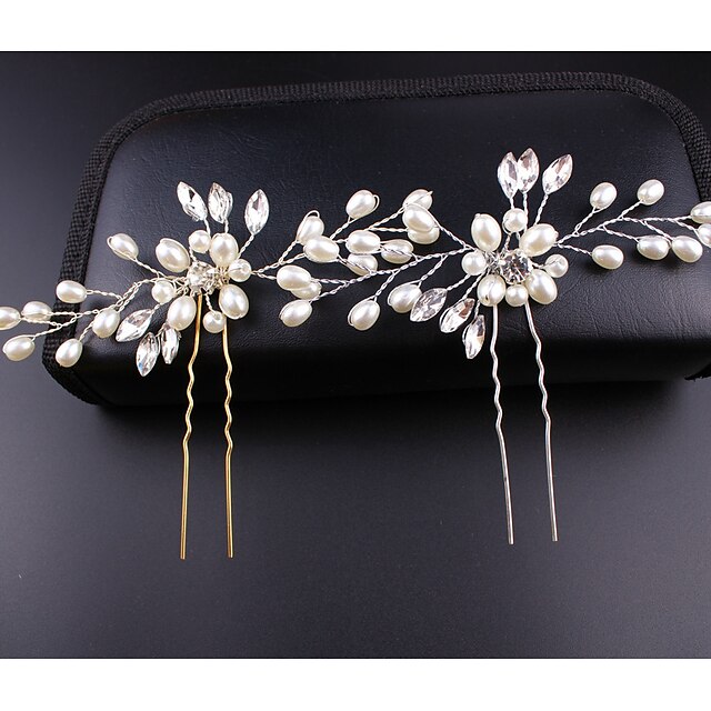  1pc Women's Hairpin Comb Hair Combs For Alloy Silver plug silver wire iron wire Gold plug white wire