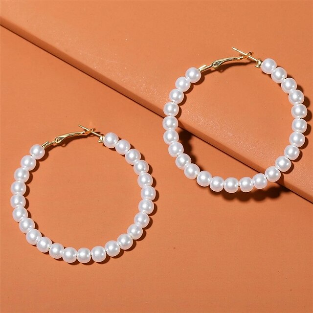  1 Paar Tropfen-Ohrringe Damen Geschenk Abiball Verabredung Geometrisch Künstliche Perle Aleación Geburtstag