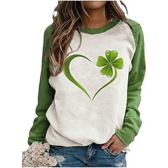  Women's St Patrick's Day Basic Pullover Sweatshirt
