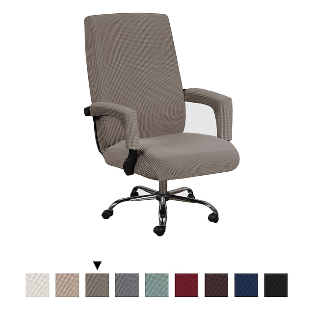  Funda para silla de oficina para computadora, silla para juegos, silla elástica, funda protectora para muebles lavable duradera de color sólido liso