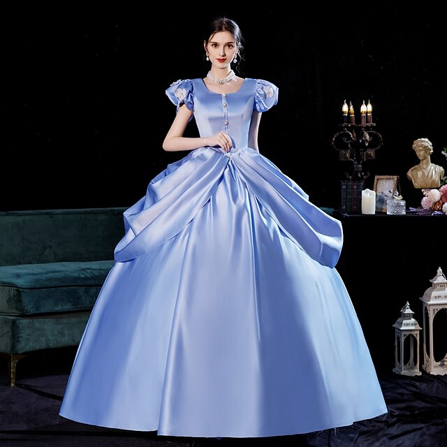  Princess Shakespeare Gothic Rococo Vintage Inspired Medieval Dress Party Costume Masquerade Women's Costume Pink / Sky Blue Vintage Cosplay 3/4-Length Sleeve Party Special Occasion Wedding Party Ball