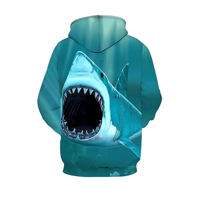  Para Meninos 3D Tubarão Moletom Manga Longa Impressão 3D Primavera Outono Ativo Poliéster Infantil 4-12 anos Dia a Dia Casual Normal