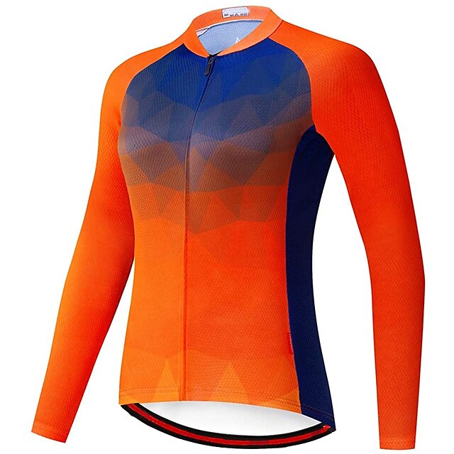  21Grams® Women's Cycling Jersey Long Sleeve Spandex Polyester Purple Green Sky Blue Gradient Bike Mountain Bike MTB Road Bike Cycling Top Breathable Quick Dry Moisture Wicking Sports Clothing Apparel