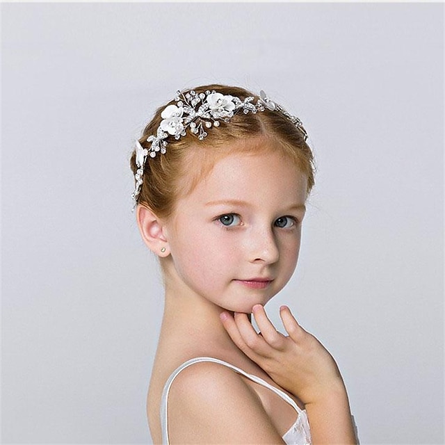  Crianças Rainha Para Meninas Casamento / Festa de Casamento / Festa temática Transparente / Flor Acessórios de Cabelo Liga / Verão / Todas as Estações / Bandanas / Bandanas