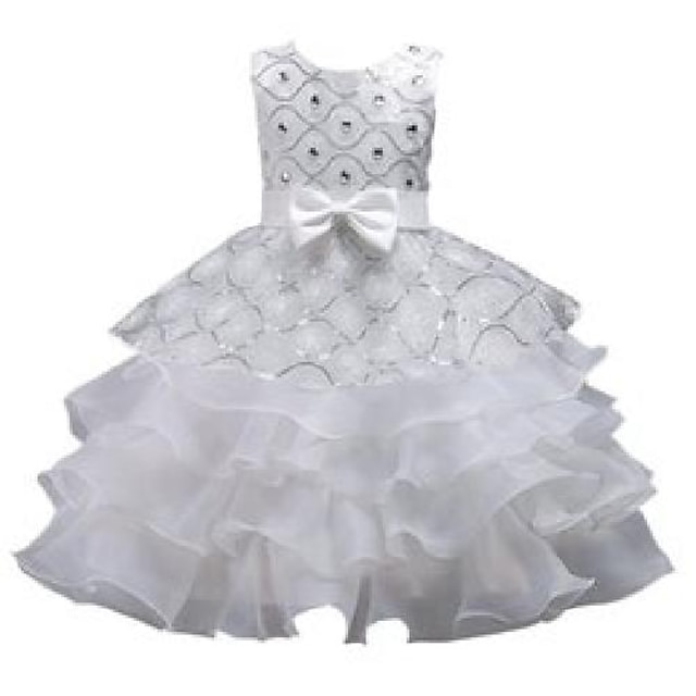  Girls' Diamond Lace Sequin Formal Dress