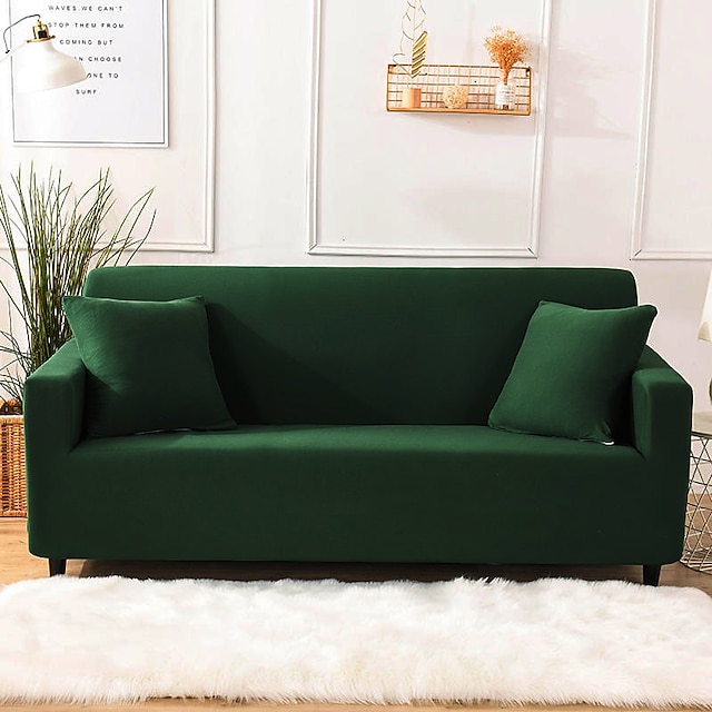  Stretch Slipcover Sectional Sofa Cover Solid Color Washable Furniture Protector for Kids, Pets Fit for Armchair/Loveseat/3 Seater/4 Seater/L Shape Sofa