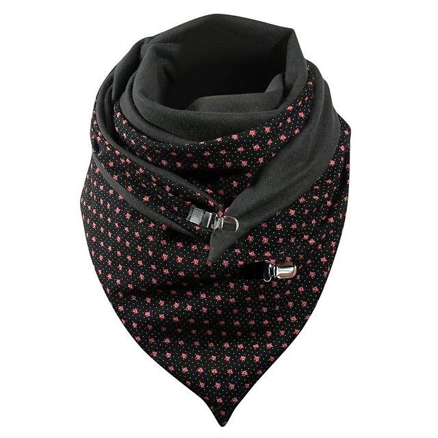  Women's Infinity Scarf Black Dailywear Sport Holiday Scarf Floral / Fall / Winter / Polyester