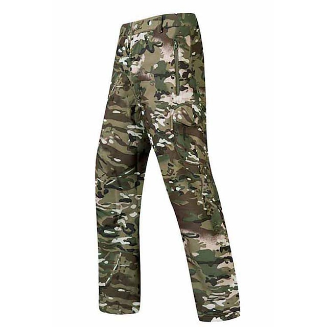  Men's Camouflage Hunting Pants Tactical Pants Softshell Pants Autumn / Fall Winter Spring Thermal Warm Waterproof Ripstop Windproof Fleece Softshell Camo / Camouflage Bottoms for Skiing Camping