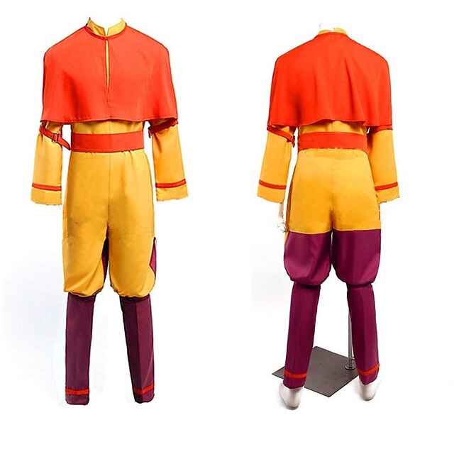  Inspirado por Avatar: a lenda de Korra Aang Anime Trajes de cosplay Japanês Trajes de cosplay Collant / Pijama Macacão Xale Para Homens