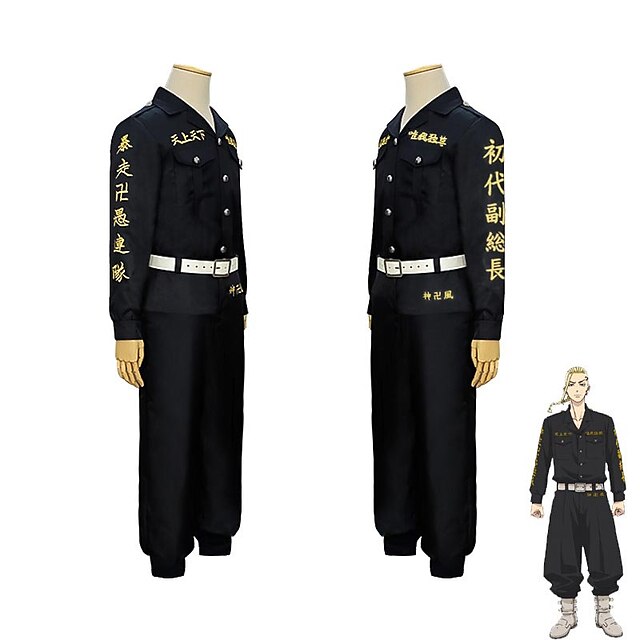  Inspirado por Tokyo Revengers Draken Anime Trajes de cosplay Japanês Trajes de cosplay Blusa Calças Cinto Para Homens
